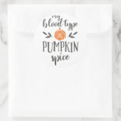 Mijn bloedtype is pompoenen ronde sticker (Tas)