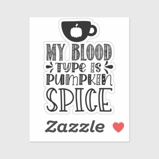 Mijn bloedtype is pompoenen sticker (Vel)