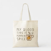 Mijn bloedtype is pompoenen tote bag (Achterkant)