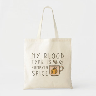 Mijn bloedtype is pompoenen tote bag