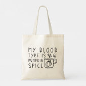 Mijn bloedtype is pompoenen tote bag (Achterkant)
