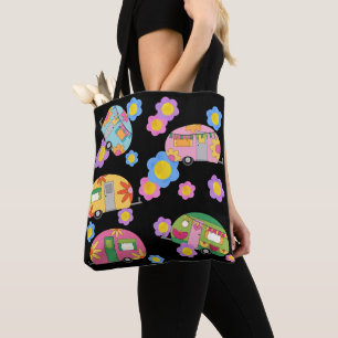 Mijn bloeiende Hippy Camper Tote Bag