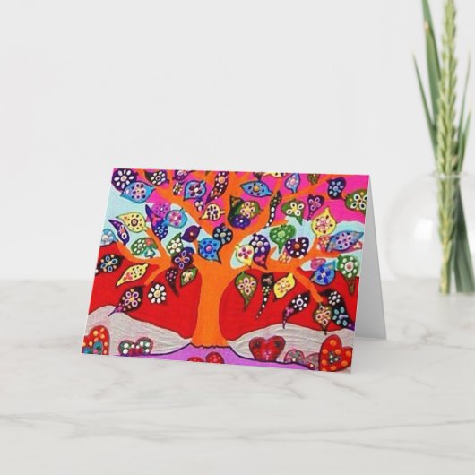 Mijn Bloemen van het Hart voor u Boom van het Kaart (Voorkant)