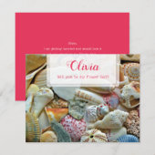 Mijn Bloemenmeisje Seashells Personal Note Kaart (Voorkant / Achterkant)