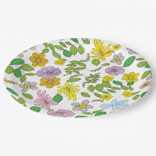 Mijn bloemontwerp papieren bordje (Gekanteld)