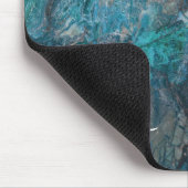 Mijn Blue Heaven Abstract Marmer met Monogram Muismat (Hoek)