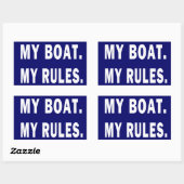 Mijn Boat. Mijn regels - grappig boeien Rechthoekige Sticker (Vel)