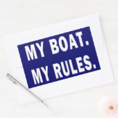Mijn Boat. Mijn regels - grappig boeien Rechthoekige Sticker (Envelop)