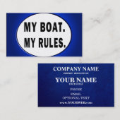Mijn Boat. Mijn regels - grappig boeien Visitekaartje (Voorkant / Achterkant)