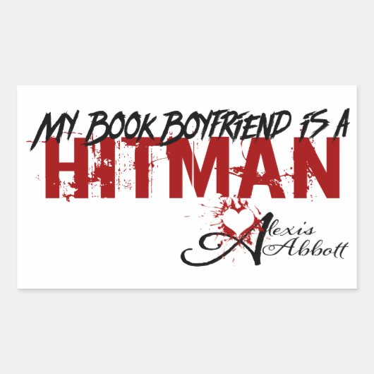 Mijn Boek Boyfriend is een Hitman Rechthoekige Sticker (Voorkant)