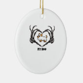 Mijn boek Chihuahua kostuum met skelet hart handen Keramisch Ornament (Rechts)