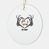 Mijn boek Chihuahua kostuum met skelet hart handen Keramisch Ornament (Links)