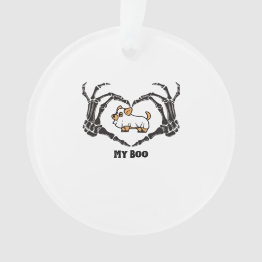 Mijn boek Chihuahua kostuum met skelet hart handen Ornament (voorkant)