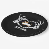 Mijn boek Chihuahua kostuum met skelet hart handen Papieren Bordje (Gekanteld)