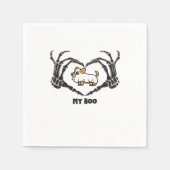 Mijn boek Chihuahua kostuum met skelet hart handen Servet (Voorkant)