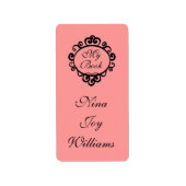 Mijn boek Gepersonaliseerde Bookplate Sticker Gift (Voorkant)