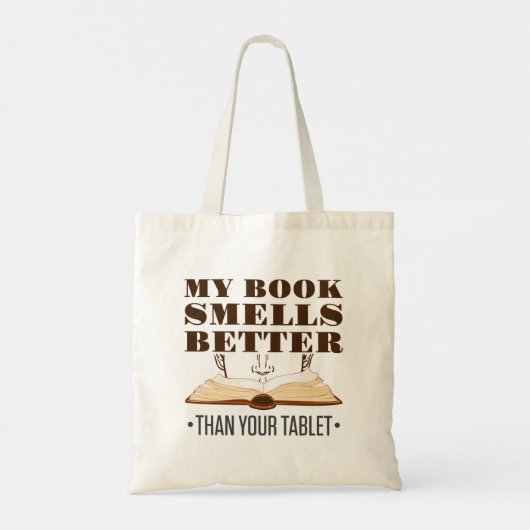 Mijn boek ruikt beter dan je tablet tote bag (Achterkant)