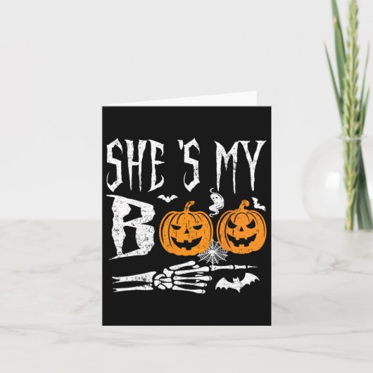 Mijn boek Skelet Hand Pompoen Halloween Matching F Kaart (Voorkant)