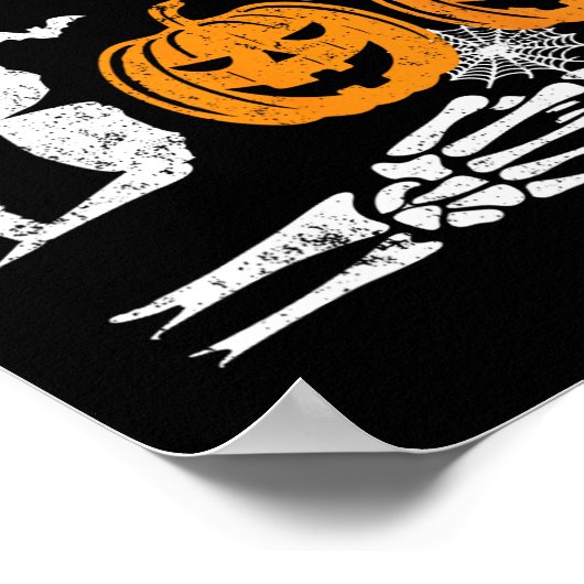 Mijn boek Skelet Hand Pompoen Halloween Matching F Poster (Hoek)