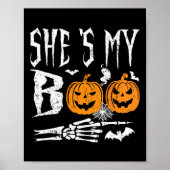 Mijn boek Skelet Hand Pompoen Halloween Matching F Poster (Voorkant)