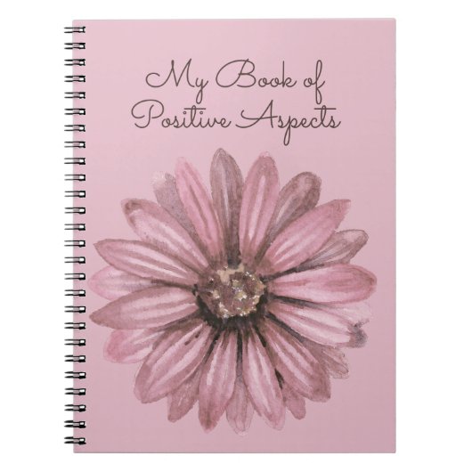 Mijn boek van positieve aspecten Pink Floral Notitieboek (Voorkant)
