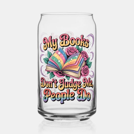 Mijn boeken oordelen niet over mij... blikvorm glas (Voorkant)