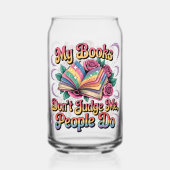 Mijn boeken oordelen niet over mij... blikvorm glas (Achterkant)