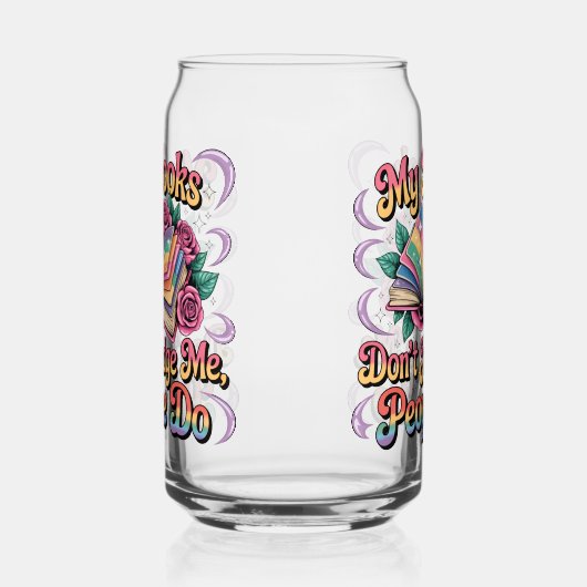 Mijn boeken oordelen niet over mij... blikvorm glas (Links)