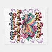 Mijn boeken oordelen niet over mij... fleece deken (Voorkant (Horizontaal))