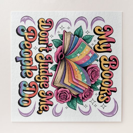 Mijn boeken oordelen niet over mij... legpuzzel (Horizontaal)