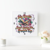 Mijn boeken oordelen niet over mij... vierkante klok (Huis)