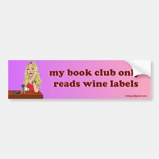 mijn boekenclub… bumpersticker (Voorkant)
