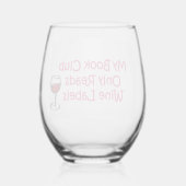 Mijn boekenclub leest alleen wijnlabels wijnglas zonder voet (Achterkant)