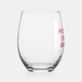 Mijn boekenclub leest alleen wijnlabels wijnglas zonder voet (Rechts)