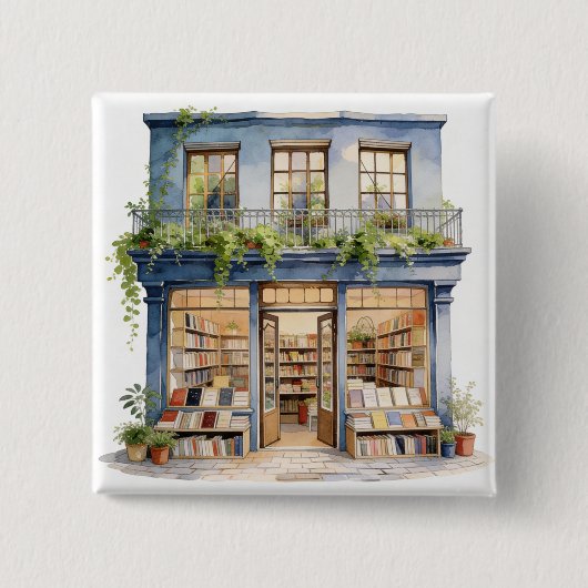 Mijn Boekwinkel  Vierkante Button 5,1 Cm (Voorkant)