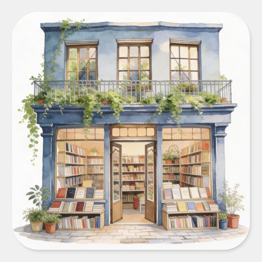 Mijn Boekwinkel  Vierkante Sticker (Voorkant)