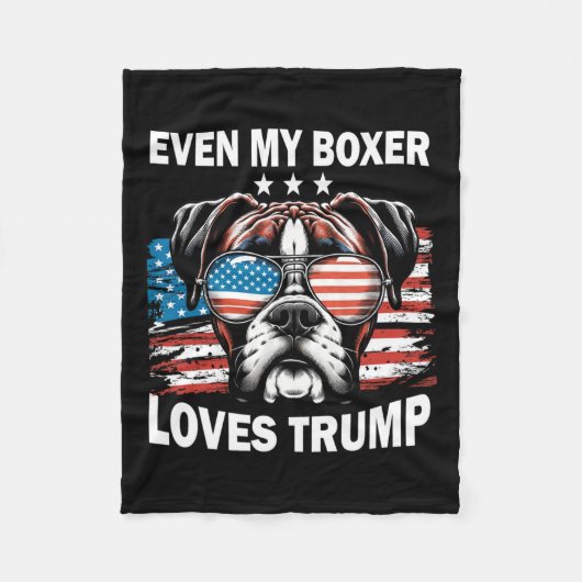 Mijn bokser houdt van Trump Fleece Deken (Voorkant)
