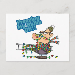 mijn bollen van de kerstverlichting bevriezen grap feestdagenkaart