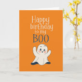 Mijn Boo Cute Halloween Ghost Pun Funny Birthday Kaart (Gele Bloem)