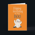 Mijn Boo Cute Halloween Ghost Pun Funny Birthday Kaart<br><div class="desc">Grappig en schattig verjaardagskaart voor degenen die van puns en humor houden. Ideaal om je vrienden en familie geluk te wensen met hun verjaardag. Bezoek onze winkel voor meer collectie met verjaardagskaarten. Je zult iets coole,  humoristische en soms sarcastische verjaardagskaarten vinden voor je speciale iemand.</div>