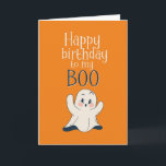 Mijn Boo Cute Halloween Ghost Pun Funny Birthday Kaart<br><div class="desc">Grappig en schattig verjaardagskaart voor degenen die van puns en humor houden. Ideaal om je vrienden en familie geluk te wensen met hun verjaardag. Bezoek onze winkel voor meer collectie met verjaardagskaarten. Je zult iets coole,  humoristische en soms sarcastische verjaardagskaarten vinden voor je speciale iemand.</div>
