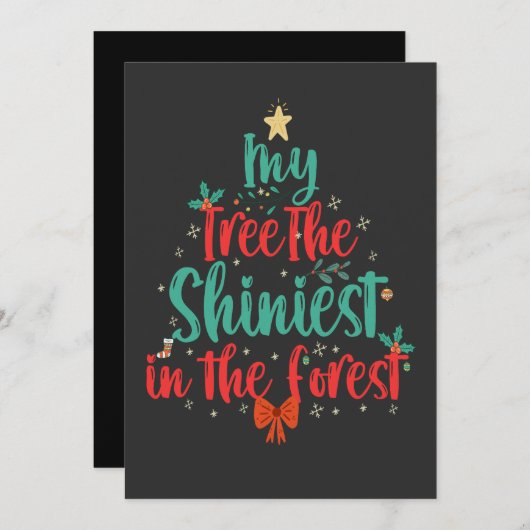 Mijn boom De mooiste Het Bos Grappige Kerstmis Kaart (Voorkant / Achterkant)