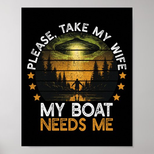 Mijn boot heeft me nodig Grappige zeilboot eigenaa Poster (Voorkant)
