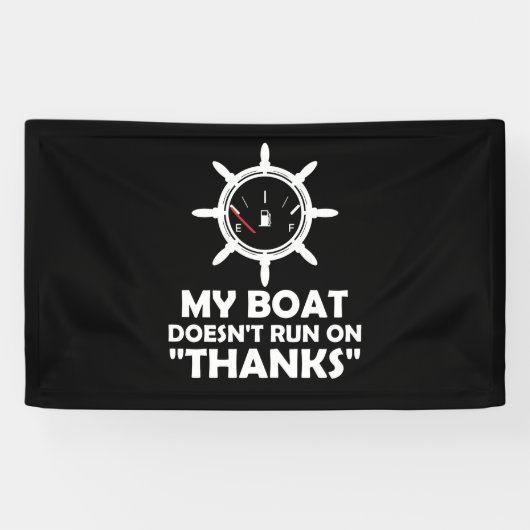 Mijn boot loopt niet op Bedankt. Spandoek (Horizontaal)