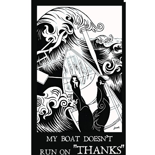 Mijn boot loopt niet op Bedankt T-shirt