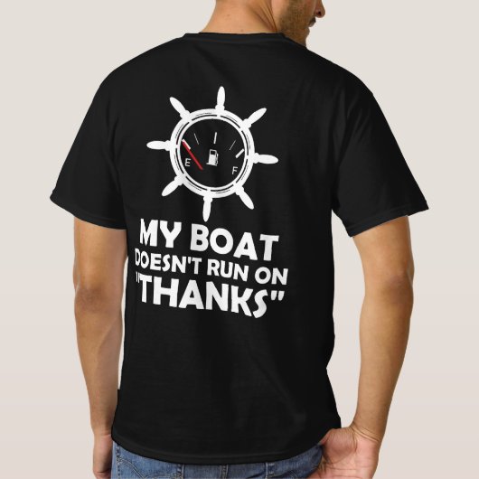 Mijn boot loopt niet op Bedankt. T-shirt (Achterkant)