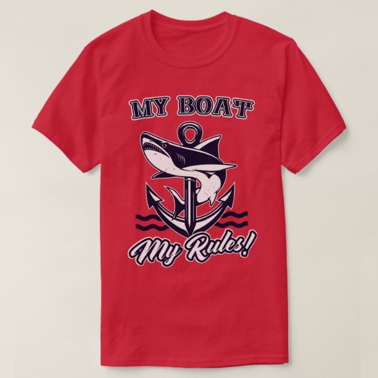 Mijn boot Mijn regels Anker Captain T-shirt (Design voorkant)