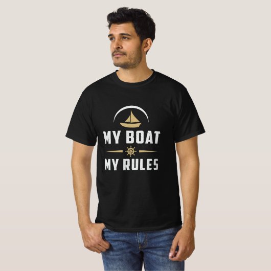 Mijn boot Mijn regels Boot Zeilboot Zeilboot T-shirt (Voorkant volledig)