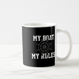 Mijn boot mijn regels bootkapitein grappig shirt c koffiemok