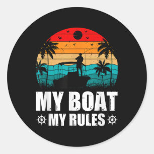 Mijn boot mijn regels, kapitein van de boot, kapit ronde sticker